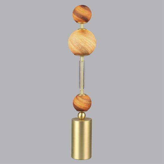 5457/4TL MODERN ODL_EX26 051 светлая сатин.латунь/белый/бежевый/коричневый/металл/стекло Настольная лампа LED x 4W 2500K CALLISTO