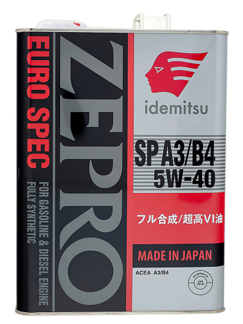 Масло Idemitsu Zepro Euro Spec 5W40 SP A3/B4 (4л) синтетика