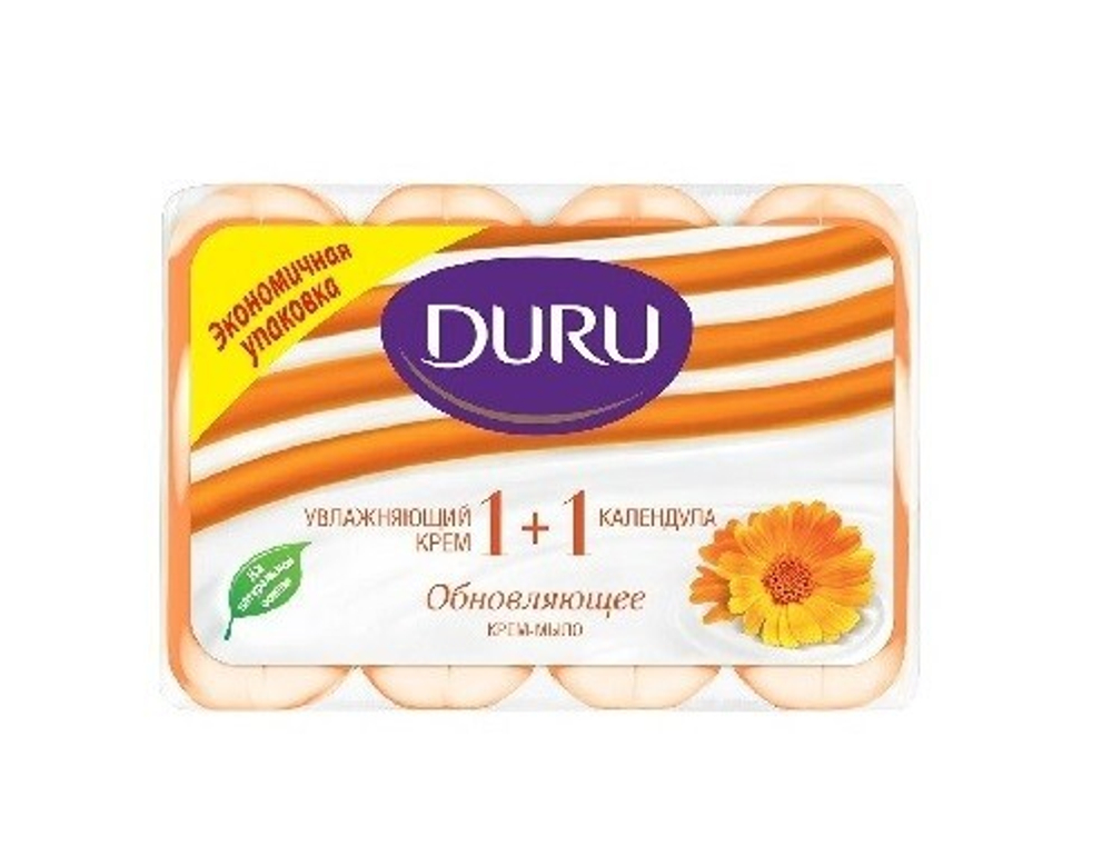 Duru Туалетн. мыло 1+1, 4x80гр Крем + Календула *12* / 2040