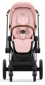 Коляска 3 в 1 Cybex Priam IV Chrome Brown и автокресло Aton B2 i-Size Bay Blue Peach Pink