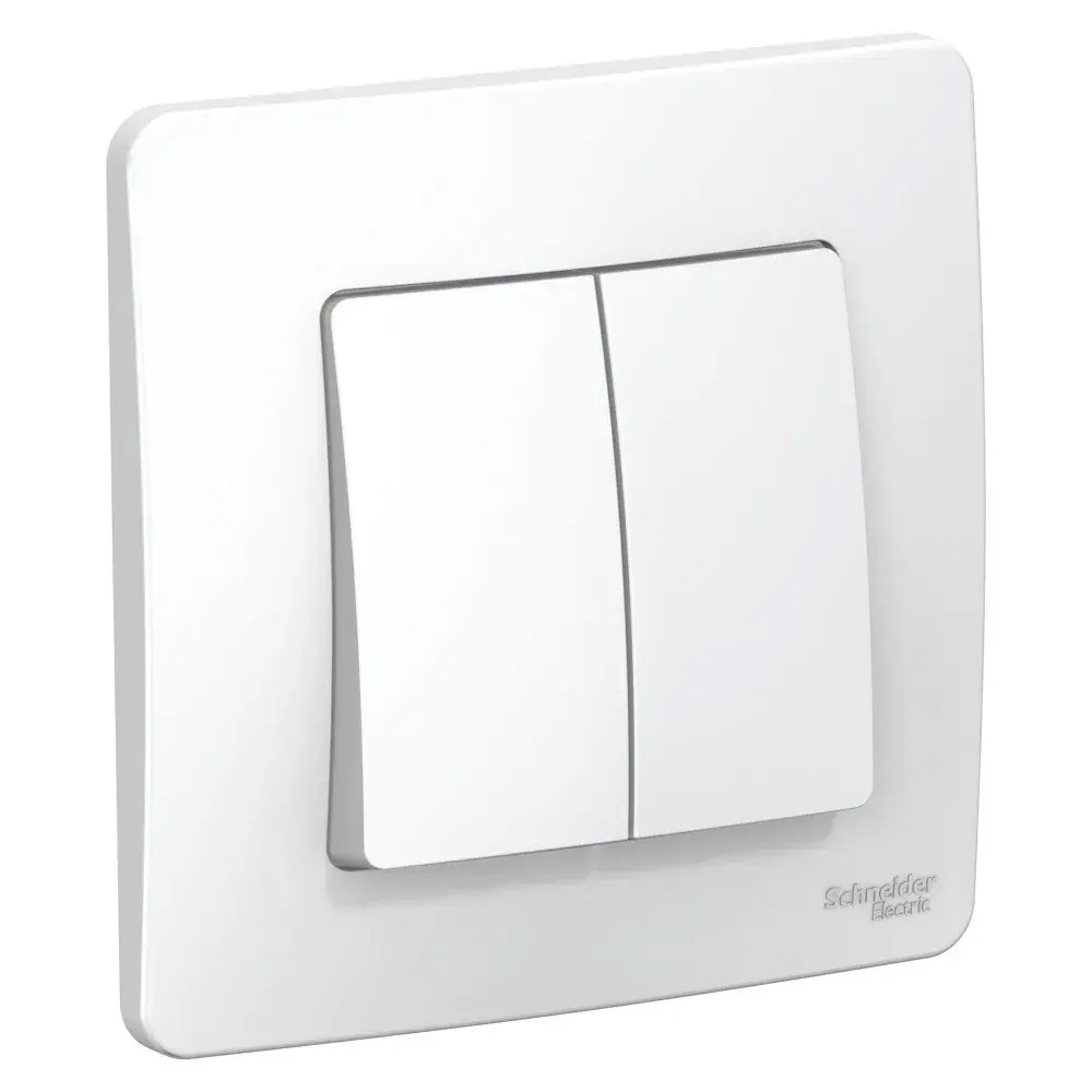 BLANCA С/У 2-клавишный ВЫКЛЮЧАТЕЛЬ (сх.5), 10А, 250В, БЕЛЫЙ