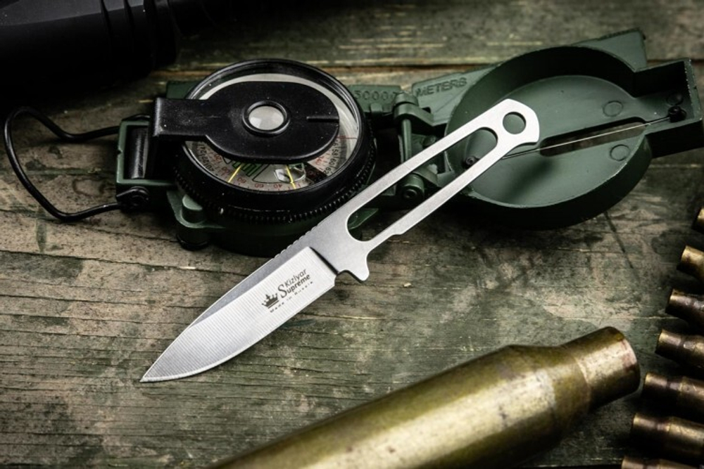 Нож Kizlyar Supreme Sturm mini N690 (StoneWash, Leather Sheath)