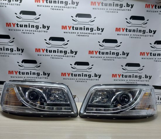 Передняя оптика CHROME для  VW T5 04.03-08.09