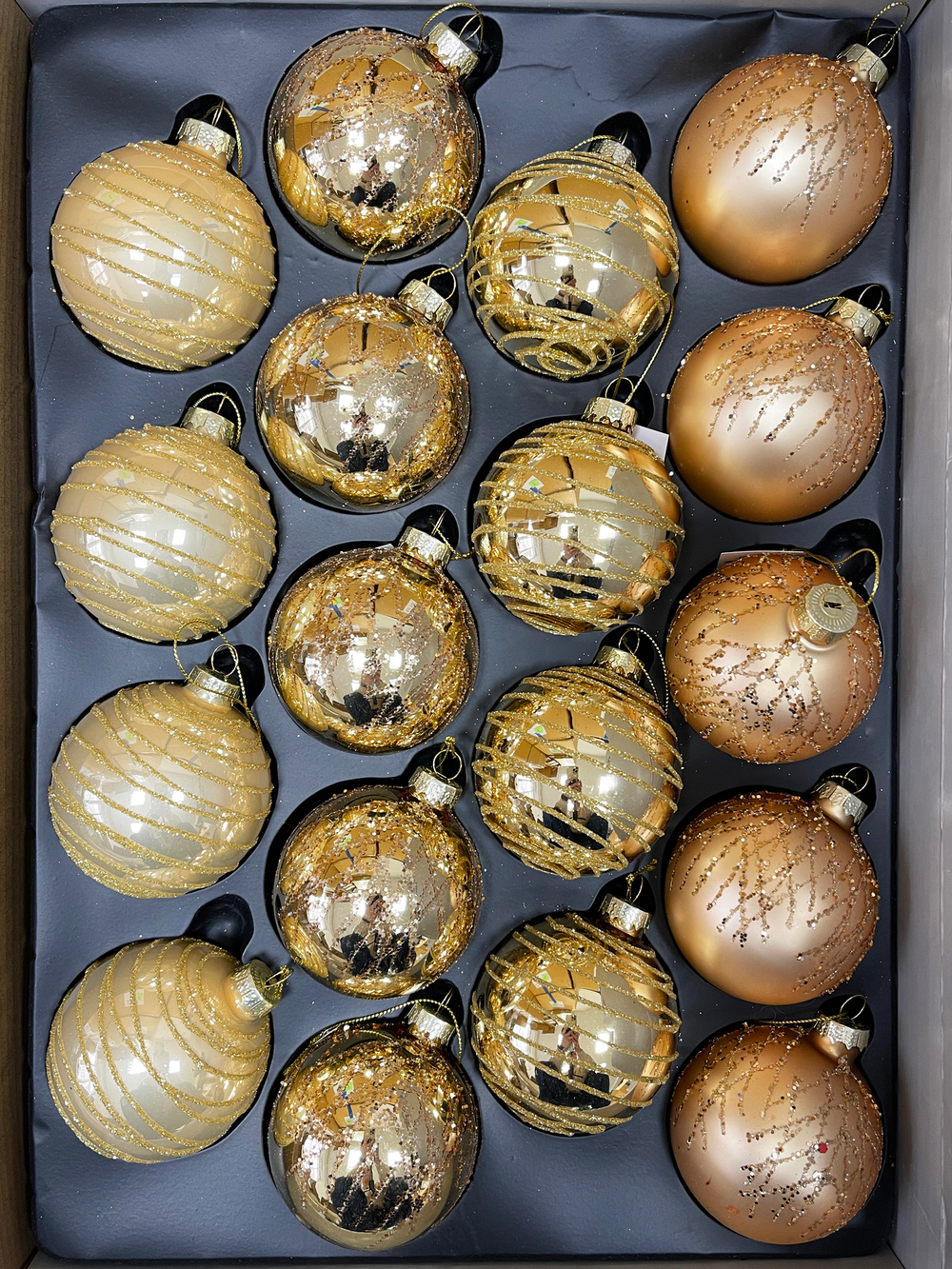 Набор шаров 7см 18шт ChristmasDeLuxe золотой микс