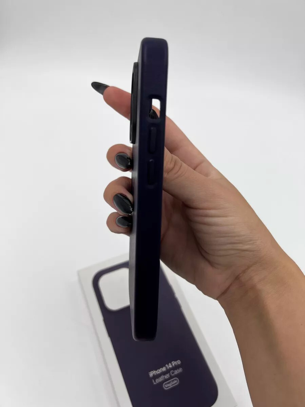 Кожаный чехол Leather Case iPhone 14 Pro | Ink Темно-Синий