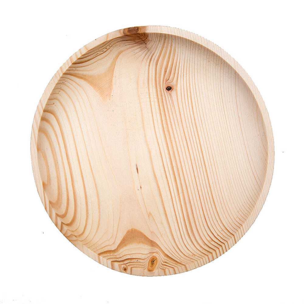 Деревянная плоская чаша-тарелка Art of Siberia из древесины сибирская пихта 24см. T67