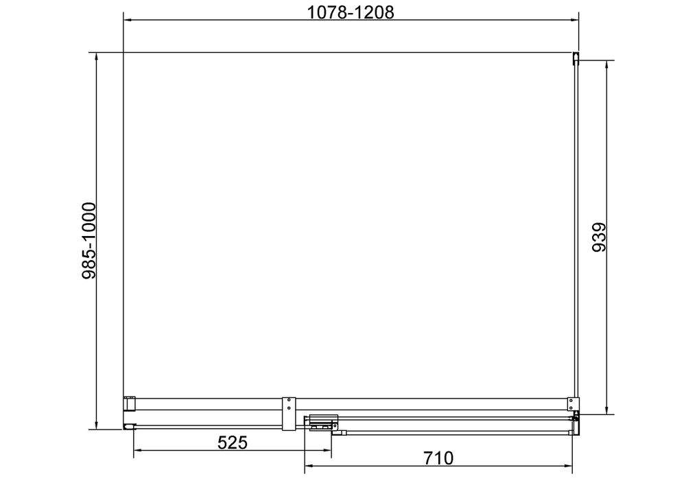 Душевой уголок Экстенза (Extenza) Vincea VSR-4EX111210CLGM, 1100/1200*1000, вороненая сталь, стекло прозрачное