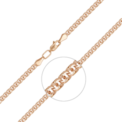 Цепь из красного золота (плетение бисмарк) Артикул: 21-2703-050-1110-19