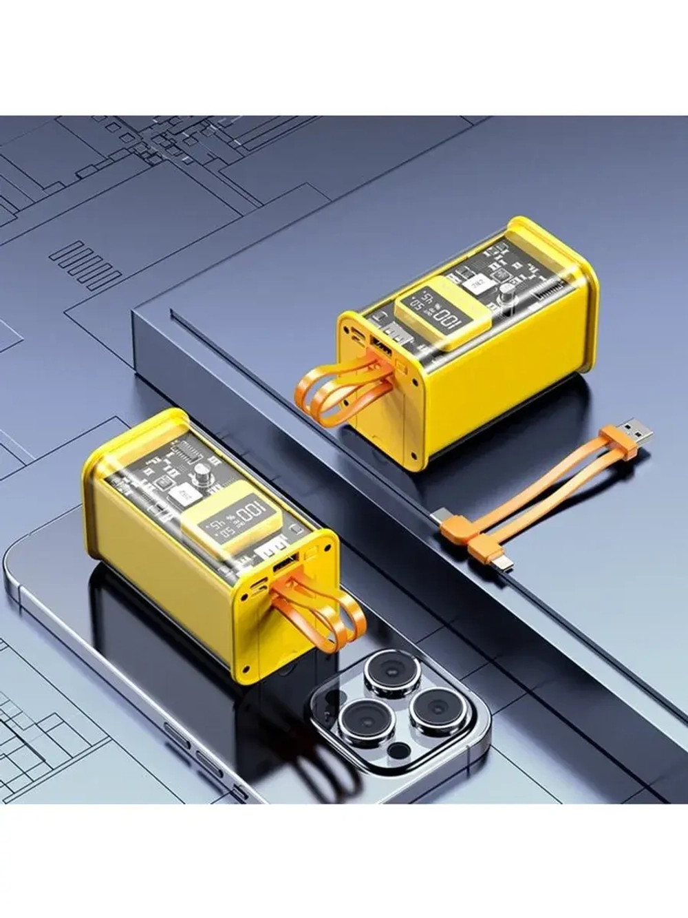 Внешний портативный аккумулятор CRR-30, 10000 мАч, 2USB, 3 А