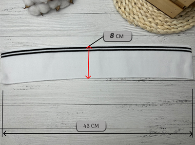 Воротник ПОЛО белый с полоской 43*8см