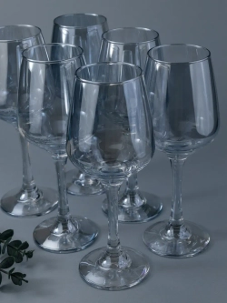 Набор бокалов для вина, 450 мл, 6 шт. Голубые