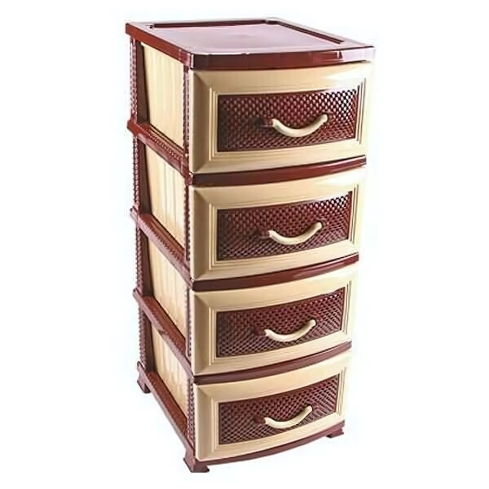 Комод "Дельфин" 4 секции, темно-коричневый / бежевый РП-411