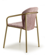 Кресло с обивкой Scab Design Finn, матовое золото, розовый