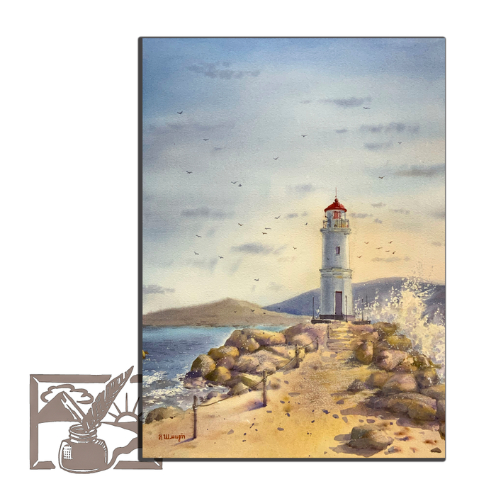 Открытка почтовая. Наталья Шмидт. Маяк