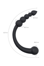 Черный двусторонний вибратор - 35 см. (Цвет: черный)