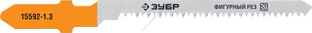 ЗУБР T101AO, T-хвост., У8А сталь, фигурный рез по ламинату/дереву/фанере, шаг зуба 1,4мм, раб. длина 50мм, 2шт., Полотна для лобзика (15592-1.3)