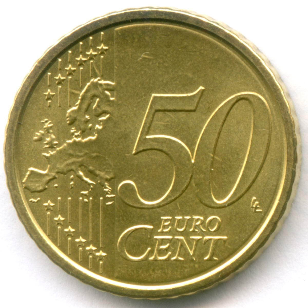50 евроцентов 2013 год. Ватикан. Регулярный выпуск. Тип 4. Нордик AUNC