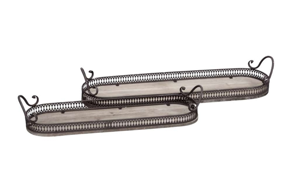 Набор из 2-х подносов "Гранд" 48x14xH4см/ 57,5x16xH4см + 5,5см/6см ручки