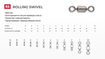 Вертлюг рыболовный Rolling Swivel BN уп по№10 30LB (10шт)