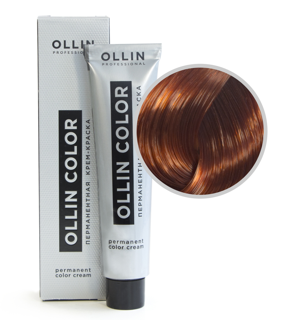Ollin Color Крем-краска для волос, перманентная, тон №7-43, Русый медно-золотистый, 60 мл