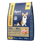 Сухой корм БРИТ ПРЕМИУМ Dog Adult Medium Chicken с курицей для взрослых собак средних пород (10–25 кг) 3 кг