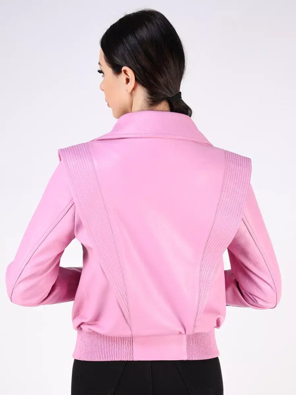 Кожаная куртка демисезонная косуха кимоно