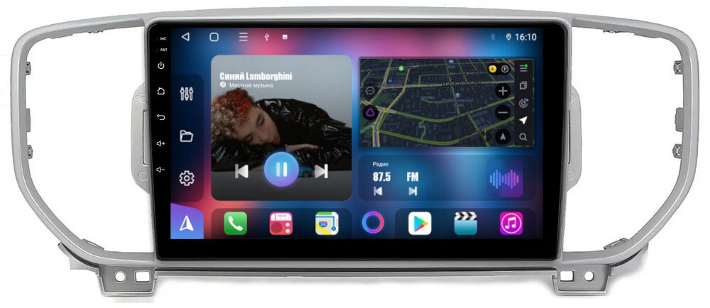 Магнитола для KIA Sportage 2016-2018 - FarCar 576M монитор 9" QLED на Android 13, 8 ядер (TS18), CarPlay, 4G SIM-слот