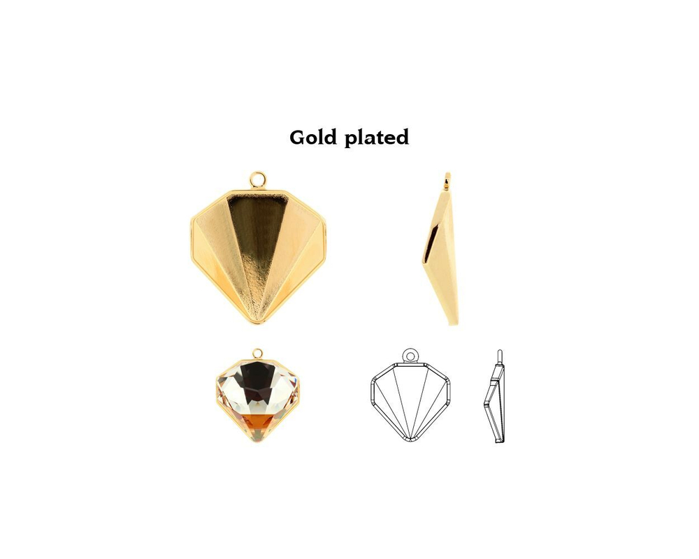 4928/С Tilted Chaton Fancy Stone (Qızıl)