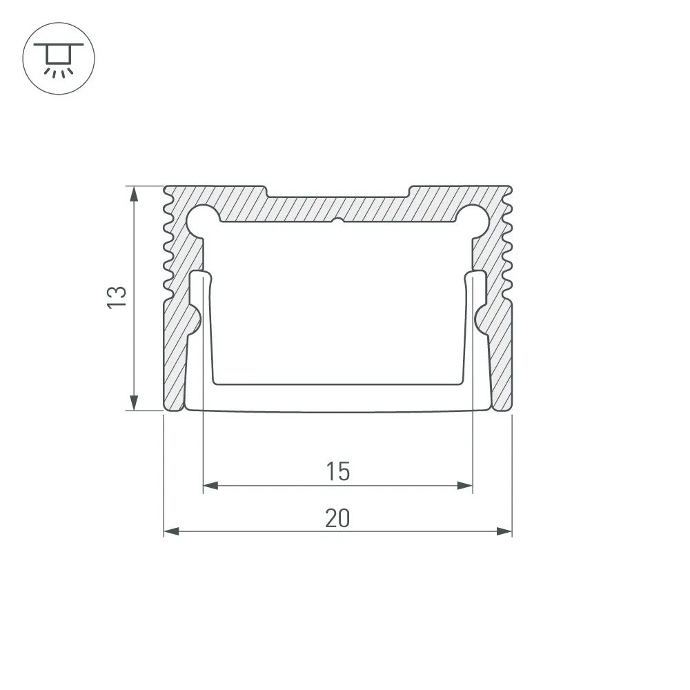 Профиль SL-SLIM20-H13-2000 WHITE (Arlight, Алюминий) 037113