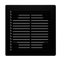 Решетка вен. разъем. с сеткой 150*150 BLACK. 1515Р