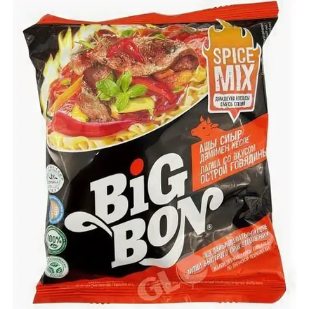 Лапша Big Bon Sprice Mix острая говядина 75 гр