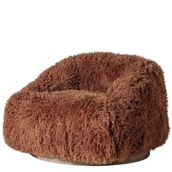 Лаунж-кресло VICAL Pavia, коричневый мех