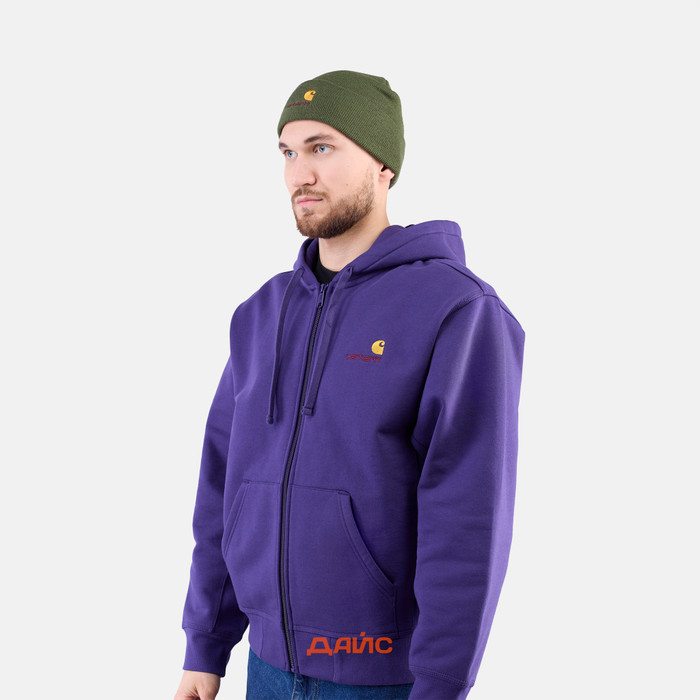 Шапка Carhartt WIP American Script Beanie артикул:I034235_tarragon - купить в магазине Дайс