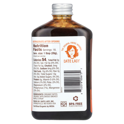 Date Lady, Копченый кленовый сироп, 362 г (12,8 унции)