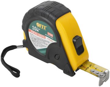 Рулетка прорезинен. корпус, тройной стопор "Ультра" 10 м x 25 мм