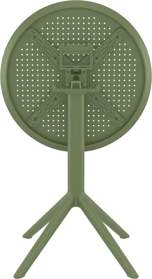 Стол пластиковый складной Sky Ø60, зеленый