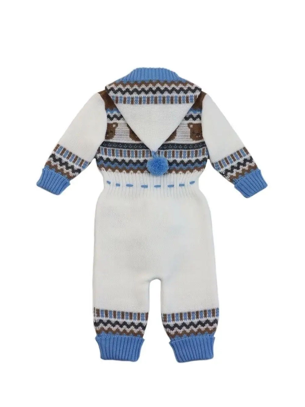 Вязаный комбинезон для новорожденных и малышей на молнии