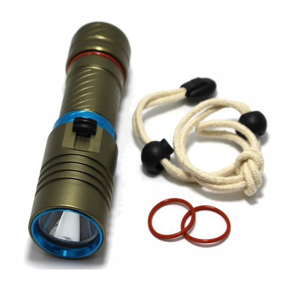 Фонарь подводный универсальный N01 CREE XM-L L2 1200 lm теплый свет зеленый