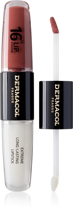 Dermacol 16H Lip Colour - Стойкая помада и блеск для губ, 2× 4 ml