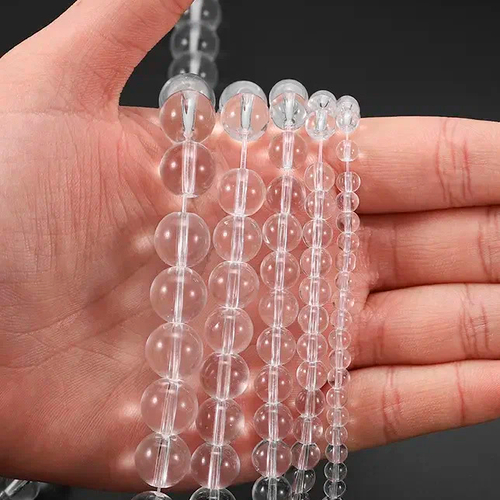 Горный Хрусталь искусственный бусины 4/6/8/10/12 мм, на нитке 38 см