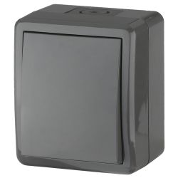 Переключатель ЭРА Эксперт 11-1403-03 IP54 10АХ-250В ОУ серый | Эра Эксперт