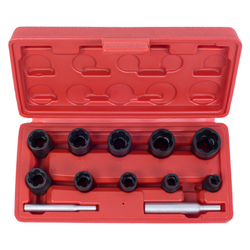 МАСТАК (109-30012C) Набор торцевых головок для поврежденных гаек и болтов, 8-21 мм, кейс, кейс, 12 предметов