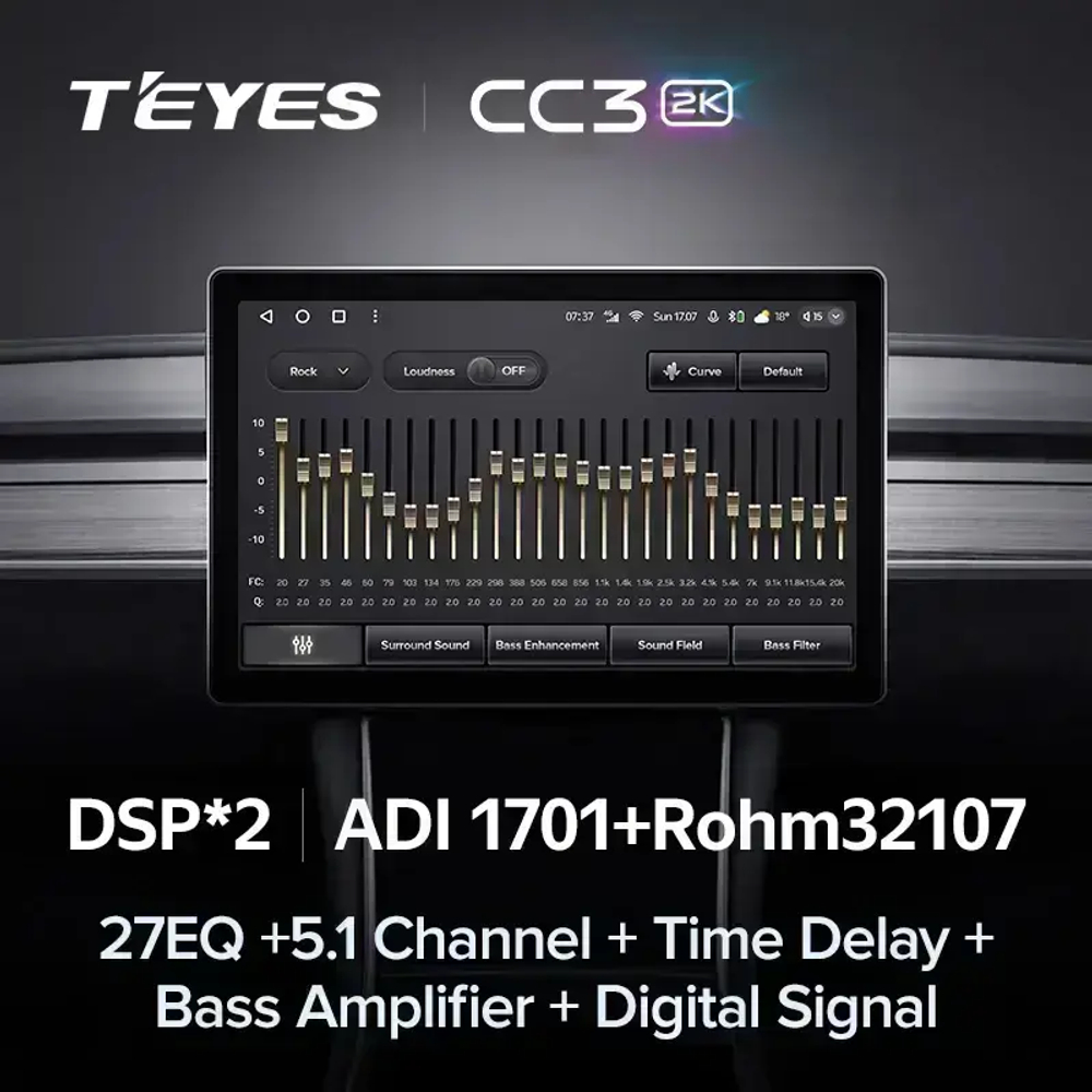 Магнитола для Toyota FJ Cruiser 2005-2022 (рамка черная) - Teyes CC3-2K-360 монитор 13" 2K QLED на Android 10, 6Гб+128Гб, CarPlay, 4G SIM-слот, 4 камеры в комплекте