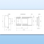 Клапан стеновой приточный NovaSTYLE КИВ-125 с квадратным оголовком, с вентканалом 0,5 м, алюминиевой решеткой RAL8017, коричневый