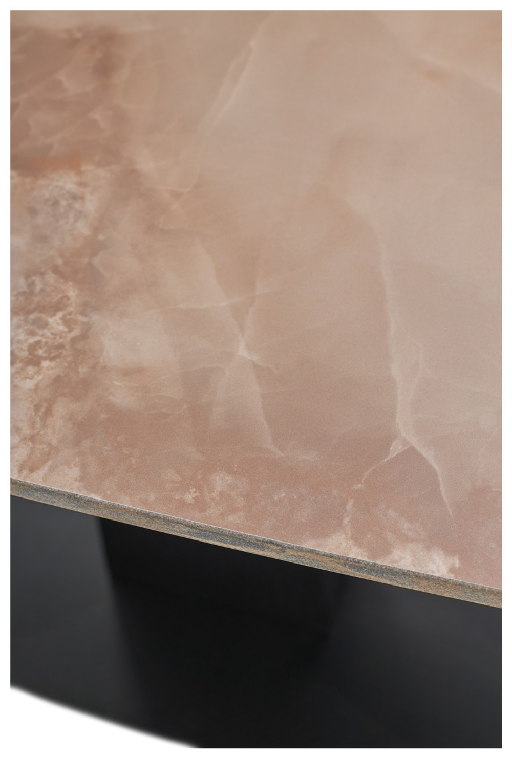 Стол М-City DISAUR Балд (Balde) 120 Амбер Жаде глянцевый (Gloss Amber Jade Solid Ceramic), Черный