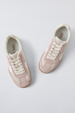 ZARA ЗАМШЕВЫЕ КРОССОВКИ, РОЗОВЫЙ