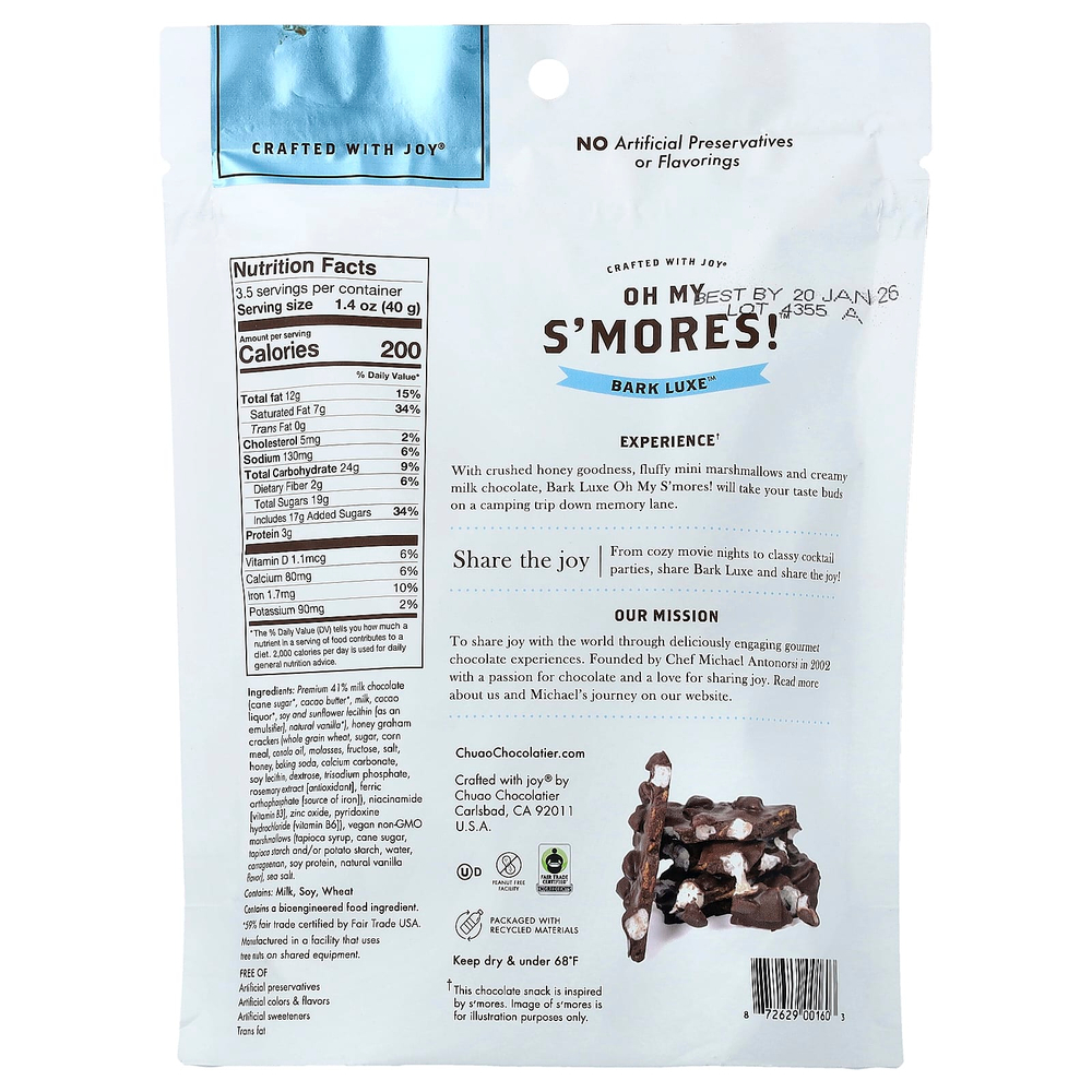 Chuao Chocolatier, Bark Luxe™, Oh My Smores!™, 142 г (5 унций)