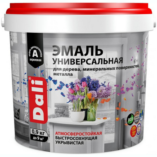 Эмаль универсальная DALI глянц  0,9кг База A RAL 9010 "Рогнеда"