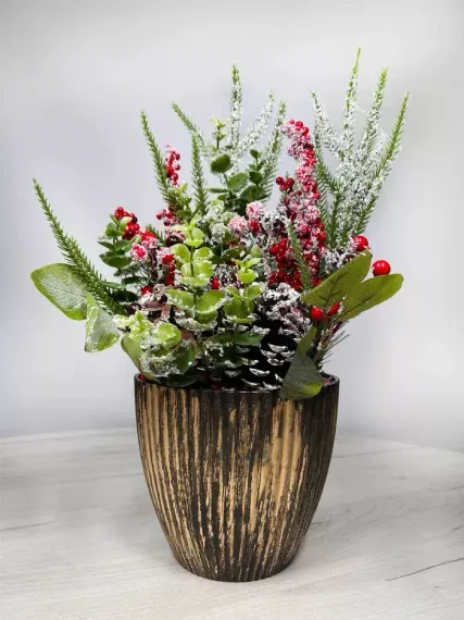 Новогодняя настольная композиция в кашпо 40 см., Christmas DeLuxe (89300)