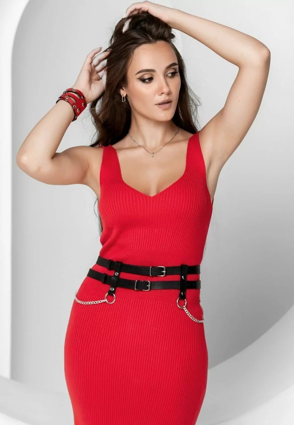 Баска пояс Reya кожа черный L/XL